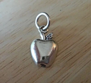 Dije mitad de manzana de plata esterlina 15x10 mm de escuela de maestros - Imagen 1 de 4