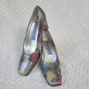 Margaret Jerrold Snakeskin Heels Size 7 N - Picture 1 of 8