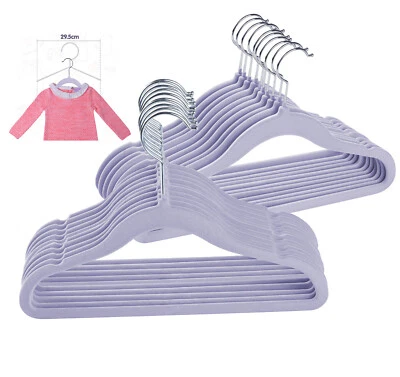 20-100 Kleiderbügel Kinder Samt Baby Bügel Anzug Hemdbügel Rockbügel Anti-Rutsch - Bild 1 von 4
