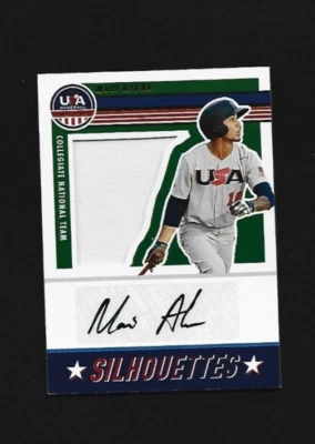 2023 Panini Stars & Stripes USA Baseball Maui Ahuna Silhouettes Jersey Auto /200 - Image 1 of 2