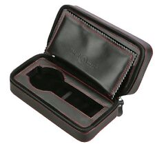 Diplomat Double Travel Watch Case Black Leather With Black Suede Zippered Mk12