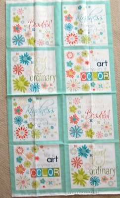 1 Cute MODA "Well Said" Cotton Quilting Crafting Sewing Fabric Panel  - Image 1 of 2
