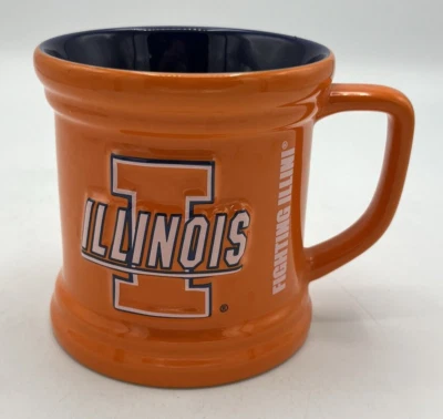 Official Illinois Fighting Illini NCAA Licensed 3D Raised Logo Orange Coffee Mug - Image 1 of 4