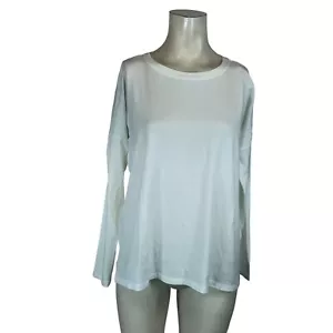 BANANA REPUBLIC - WOMEN'S SMALL - WHITE ROUND NECK LONG SLEEVE T-SHIRT - Picture 1 of 5