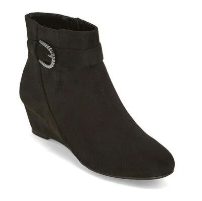 Botines negros East 5th Gardenia de tacón de cuña para dama talla 10M Foto 1 de 4