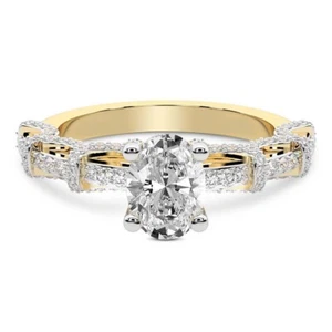 1 CT Oval Cut Top Lab Moissanite Ring VVS1 D Color Christmas Gift For Women - Picture 1 of 5