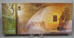 24K GOLD KARATBARS NADIR 1/10 GRAM GOLD BAR 999.9 GOLD BULLION KARATPAY CASHGOLD - Imagen 1 de 11