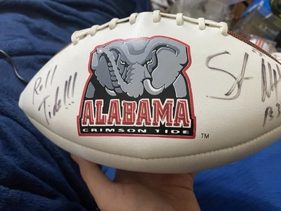 Shaun Alexander Alabama Crimson Tide Firmado Fútbol Salmo 37:4 Seattle Seahawks Foto 1 de 4