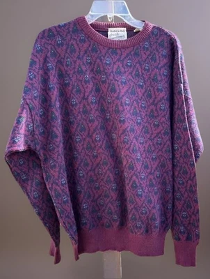 Vintage Sears Roebuck & Co Sweater Mens L 80’s Holiday Christmas Tree Wool Knit - Image 1 of 4