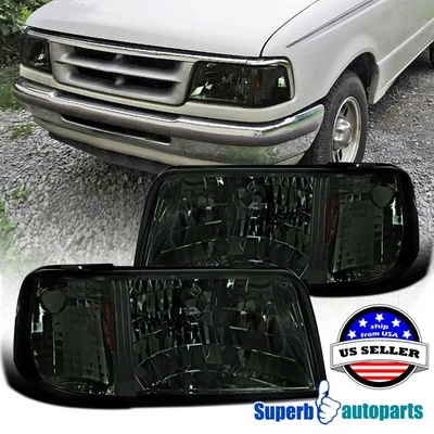Fits 1993-1997 Ford Ranger 2in1 Style Smoke Headlights Corner Signal Lamps Pair Foto 1 de 4