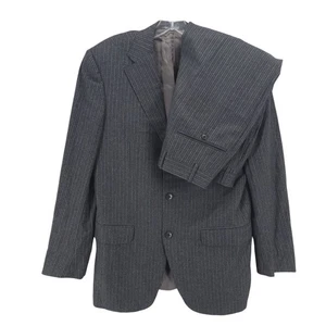 CORNELIANI Gray Pinstripe Extrafine Merino Wool Super 120's 2-Piece Suit IT 46R - Picture 1 of 17