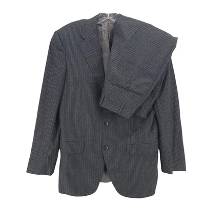 CORNELIANI Gray Pinstripe Extrafine Merino Wool Super 120's 2-Piece Suit IT 46R - Image 1 of 4