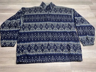 Suéter Pullover Vintage Bugle Boy Polar Para Hombres XL Azul Años 90 Y2K 1/4 Cremallera Copo de Nieve Foto 1 de 4