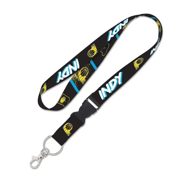 INDIANA PACERS CITY EDITION LANYARD KEYCHAIN DETACHABLE BUCKLE NBA LICENSED - Image 1 of 1