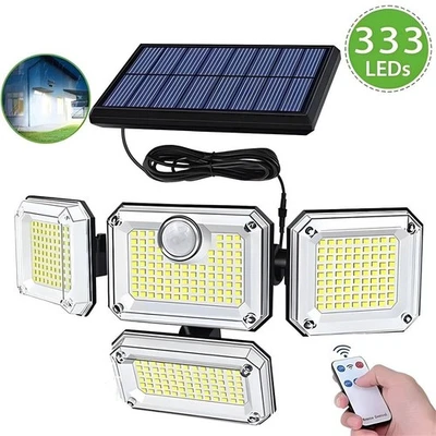 333 LED Solar Wall Light Outdoor Garden Waterproof Motion Sensor Security Lamp - Image 1 of 4