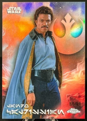 2025 Topps Chrome Star Wars 🔥 LANDO CALRISSIAN Aurebesh Variation 88 /99 (SP) - Image 1 of 4