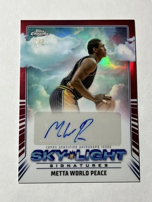 2024-25 Topps Cromo Metta World Peace Auto/5 Skylight Signatures Indiana Pacer Foto 1 de 4
