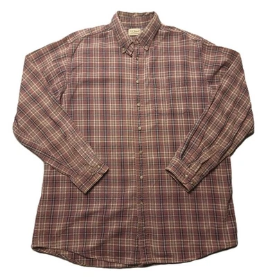 L.L. Bean Mens XXL Plaid Flannel Long Sleeve Button Down Up Shirt - Image 1 of 4