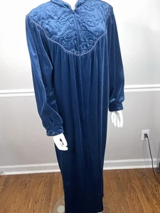 De colección Delicates Velour House Abrigo Bata Mujer Grande Azul Teal 1/3 Cremallera - Imagen 1 de 12