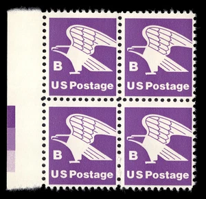 US Scott # 1818, Eagle "B" Postage, Block of (4) 1980 18¢ Stamps, MNH - Picture 1 of 1