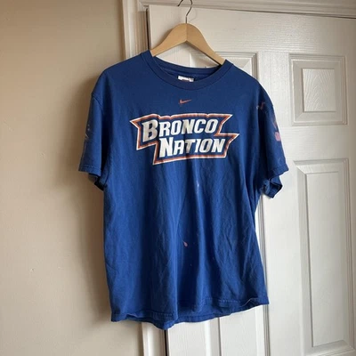Vintage 90s Boise State Broncos Shirt Mens Medium Blue College Football Nike - Image 1 of 4