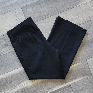John Varvatos 100% Wool Pants 36 Black Straight Leg Pin Striped Made In Italy 52 - Picture 1 of 11