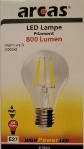 LED Filamento – E27 – 6W – 3000K – Luz Cálida Vintage - Imagen 1 de 2