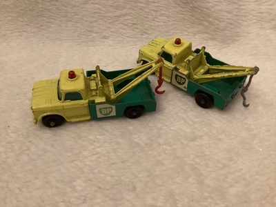 Matchbox ~ Camión de Remolque BP ~ Dodge Wreck Truck Nº 13 ~ Lesney ~ Inglaterra ~ Juego de 2 Foto 1 de 4
