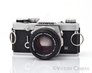 Olympus OM-1N MD Chrome Film Camera Body w/ 50mm f1.8 Lens [EXC] - Picture 1 of 5
