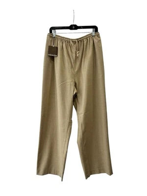 Calça Eskandar lã/cashmere cordão bronzeada tamanho grande (3) US$ 895 nova com etiquetas - Imagem 1 de 4