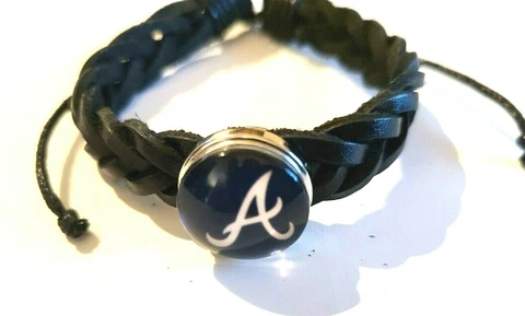 Atlanta Braves  MLB Snap Bracelet  w Snap or Snap only. Fits Ginger snaps Cover