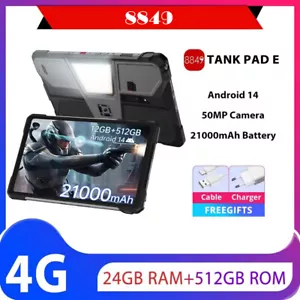 Global 8849 Tank Pad E 4G Rugged Projector Tablet 120Hz 21000mAh 66W Charge 50MP - Picture 1 of 13