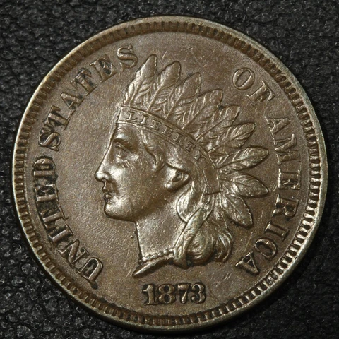 1873 Open 3 Indian Head Copper Cent Cover