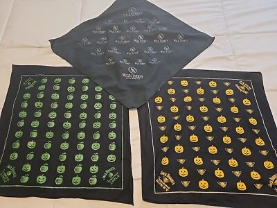 3 Bandanas Jack Daniels Honey Green Apple Wild Turkey Bourbon Halloween Pumpkin - Image 1 of 4