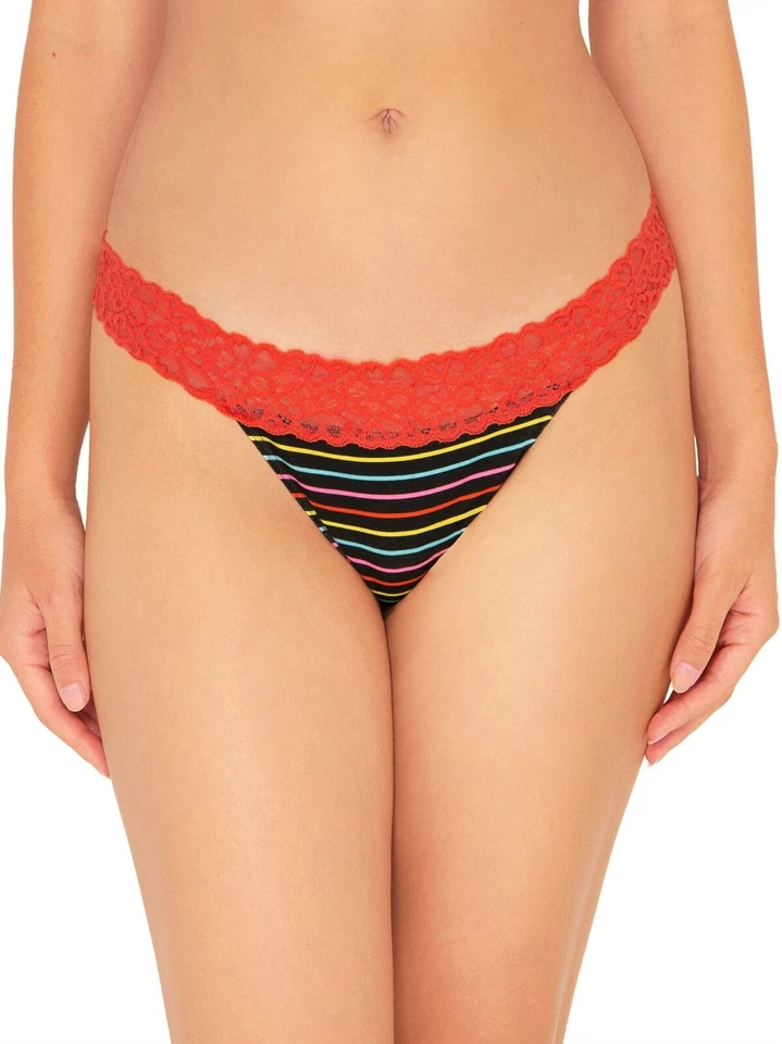 Tanga de algodón para mujer No Boundaries negro fresa rayas talla X-grande (8)  Foto 1 de 1