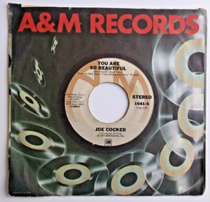 JOE COCKER -You Are So Beautiful / It's A Sin When You Love - 45 rpm 1st 1641-S - Picture 1 of 3