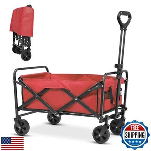 EVLIQUIL Collapsible Foldable Beach Wagon,Wagon Carts with Wheels folding,Uti - Picture 1 of 5