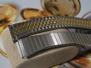 Zwei gebrauchte Vintage 19mm / 22mm Edelstahl Herren Uhrenarmbänder --TWO012024 - Bild 1 von 10