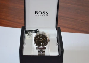 Nuevo reloj para hombre Hugo Boss esfera redonda negra caja de acero inoxidable HB1512180 - Imagen 1 de 7