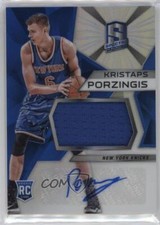 2015-16 Panini Spectra Jerseys Prizms Auto Relic Kristaps Porzingis Rookie RC