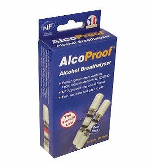 AlcoProof Alcohol Breathalyser for In-Car Travel EU Abroad - Required for France