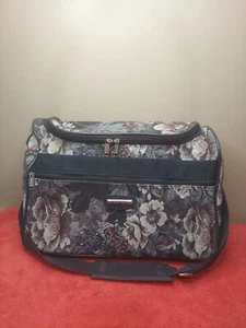 VTG Jaguar Blue Tapestry Carry On Soft Case Luggage Shoulder Overnight Bag - Picture 1 of 12