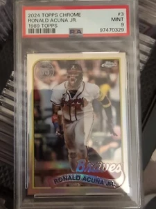 2024 Topps Chrome 1989 Topps Baseball #3 Ronald Acuna Jr. PSA 9 - Bild 1 von 2