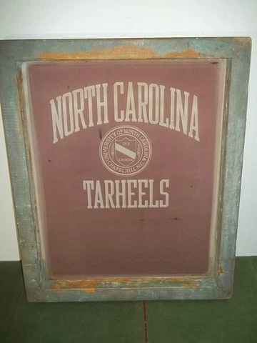 Unique North Carolina Tarheels Football T-Shirt Silkscreen 22 x 26 Framed Cover