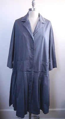 NUEVO LILITH Abrigo Lilith Azul Mezcla Algodón Plisado Botón Delantero Talla M L Nuevo Con Etiquetas Foto 1 de 4