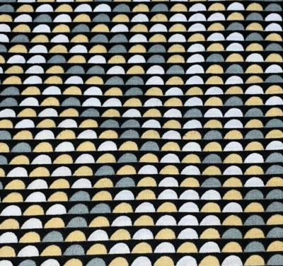 1/2 Yd Half Circle Texture Gray Yellow Cotton Quilt Fabric Keepsake Calico BTHY - Image 1 of 4