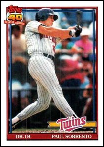 1991 Topps #654 Paul Sorrento NM-MT Twins