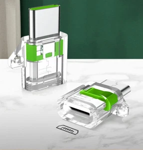 Adattatore da Micro usb femmina a Tipo Type C Maschio connettore OTG trasparente - Foto 1 di 7