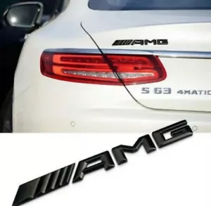 LOGO STEMMA EMBLEMA MERCEDES AMG CLASSE A B C E G S CLA GL GLA GLE BADGE NERO - Foto 1 di 4