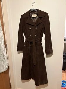 Oasis Brown Suede Trench Coat (real goat suede) RRP £389 - Picture 1 of 10